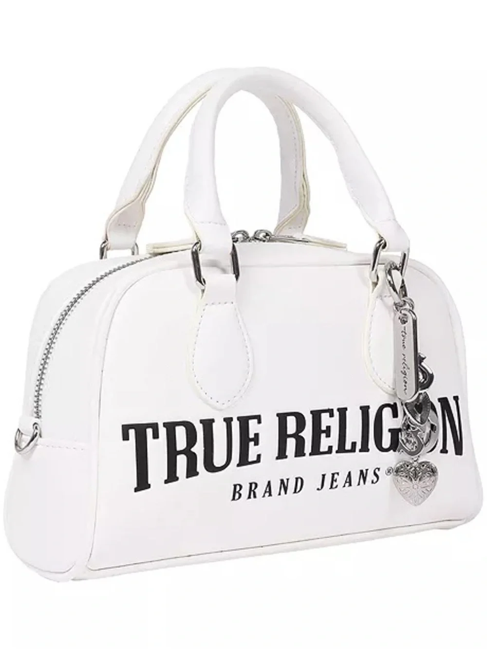 True Religion Bombe Logo Satchel Handbag with Charm